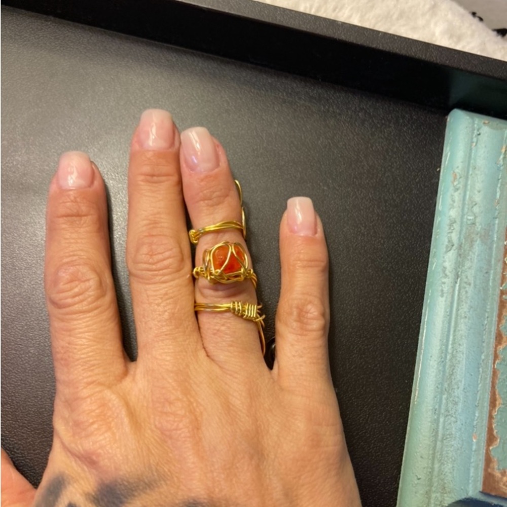 Handcrafted Adjustable Ring With Gold Wrapped In … - image 5